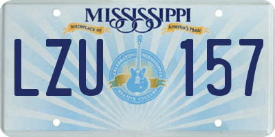 MS license plate LZU157