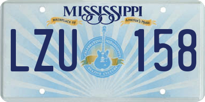 MS license plate LZU158