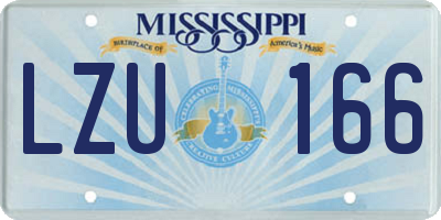 MS license plate LZU166