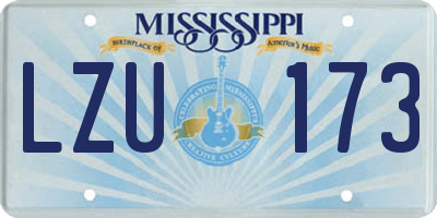 MS license plate LZU173