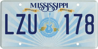 MS license plate LZU178