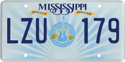 MS license plate LZU179