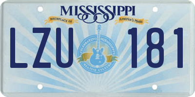 MS license plate LZU181