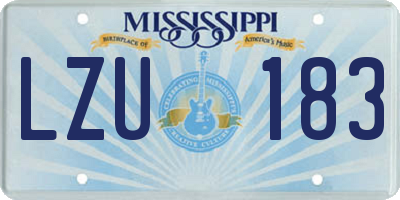 MS license plate LZU183