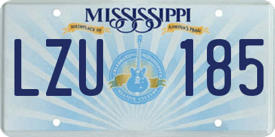 MS license plate LZU185