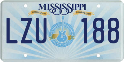 MS license plate LZU188