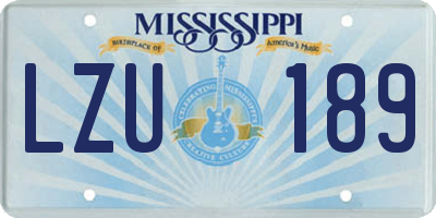 MS license plate LZU189