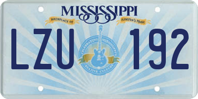 MS license plate LZU192