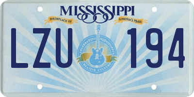 MS license plate LZU194