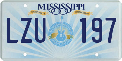 MS license plate LZU197