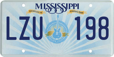 MS license plate LZU198
