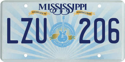 MS license plate LZU206