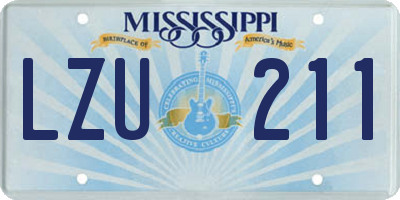 MS license plate LZU211