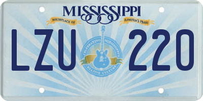 MS license plate LZU220