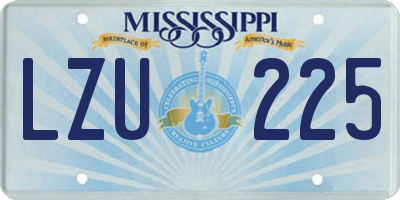 MS license plate LZU225