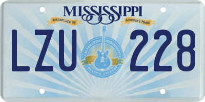 MS license plate LZU228