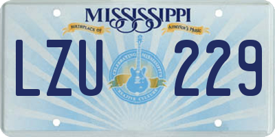 MS license plate LZU229