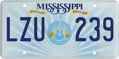 MS license plate LZU239