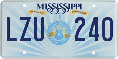 MS license plate LZU240