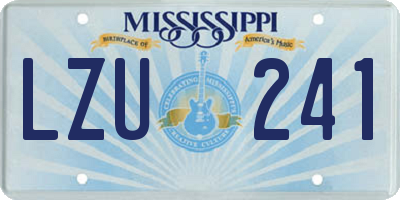 MS license plate LZU241