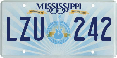 MS license plate LZU242