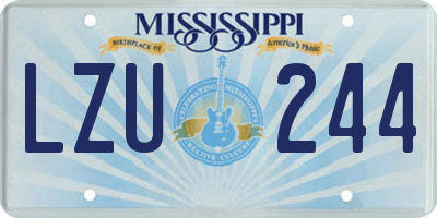 MS license plate LZU244