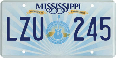 MS license plate LZU245