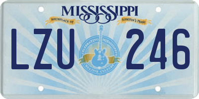 MS license plate LZU246