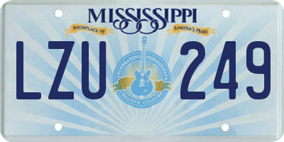 MS license plate LZU249