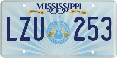 MS license plate LZU253