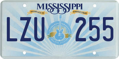 MS license plate LZU255