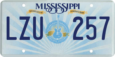 MS license plate LZU257