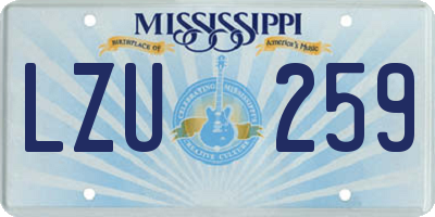 MS license plate LZU259