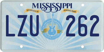 MS license plate LZU262
