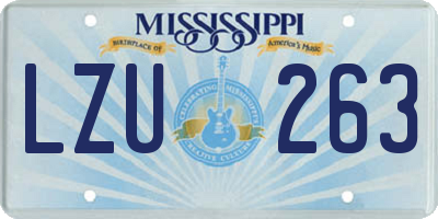 MS license plate LZU263