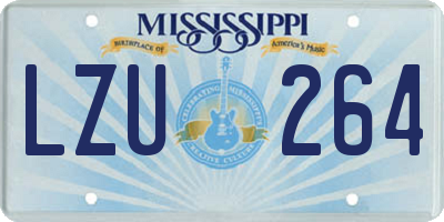 MS license plate LZU264