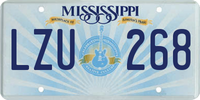 MS license plate LZU268