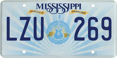 MS license plate LZU269
