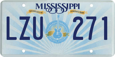 MS license plate LZU271
