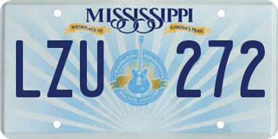 MS license plate LZU272