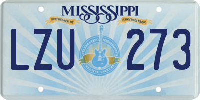 MS license plate LZU273