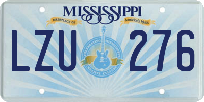MS license plate LZU276