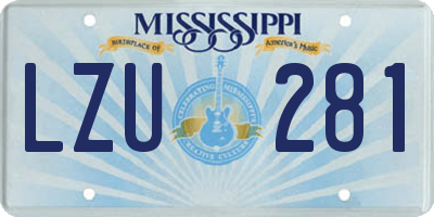 MS license plate LZU281