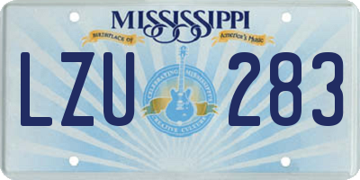 MS license plate LZU283
