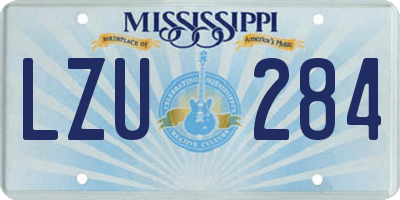MS license plate LZU284