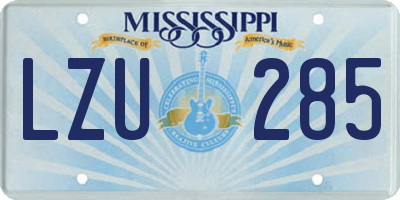 MS license plate LZU285