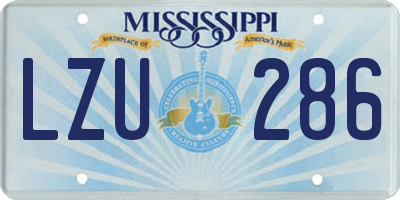 MS license plate LZU286