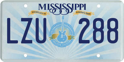 MS license plate LZU288