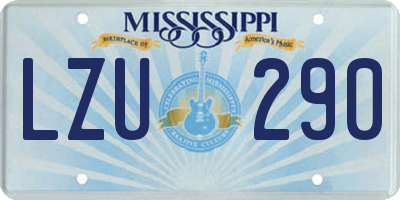 MS license plate LZU290