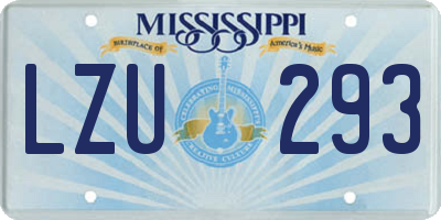 MS license plate LZU293